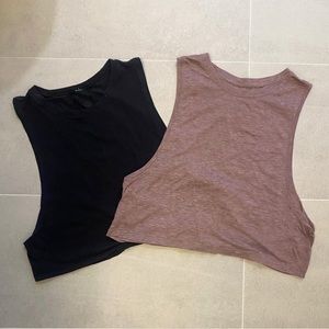 Lululemon crop muscle tanks, size 8.